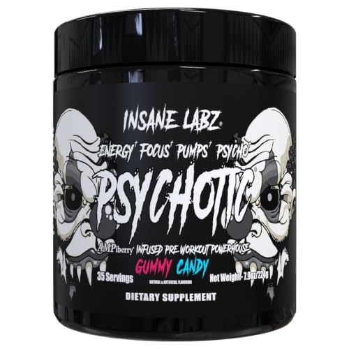 Insane Labz Psychotic Black Edition Mid Stimulant Pre Workout Powder,...