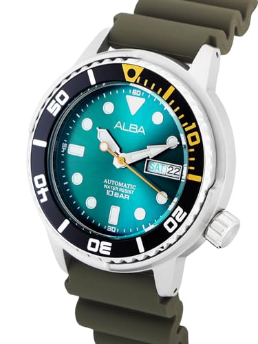 ALBA Silicone Men Analog Wristwatch Al4249X1, Green Dial, Green Band - Image 2