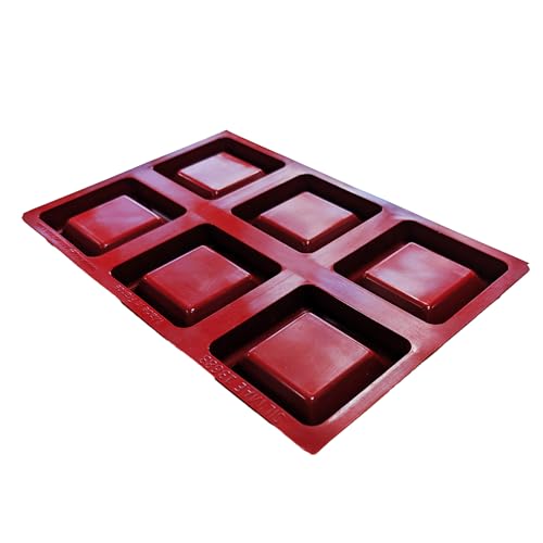 Maé - Moule à Tarte Easy Tarte Carré 6 Alvéoles - Silicone Alimentaire Premium Anti-Adhérent - Souple, Démoulage Facile et Net - Usage -45°C / +280°C -...