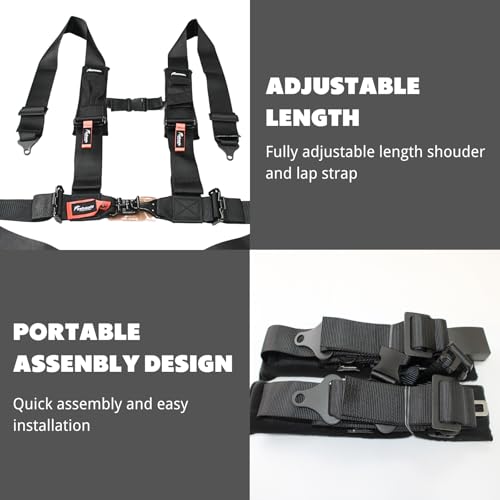 Image of 4 Point Safety Harness with Padding, Latch and Link Safety Harness