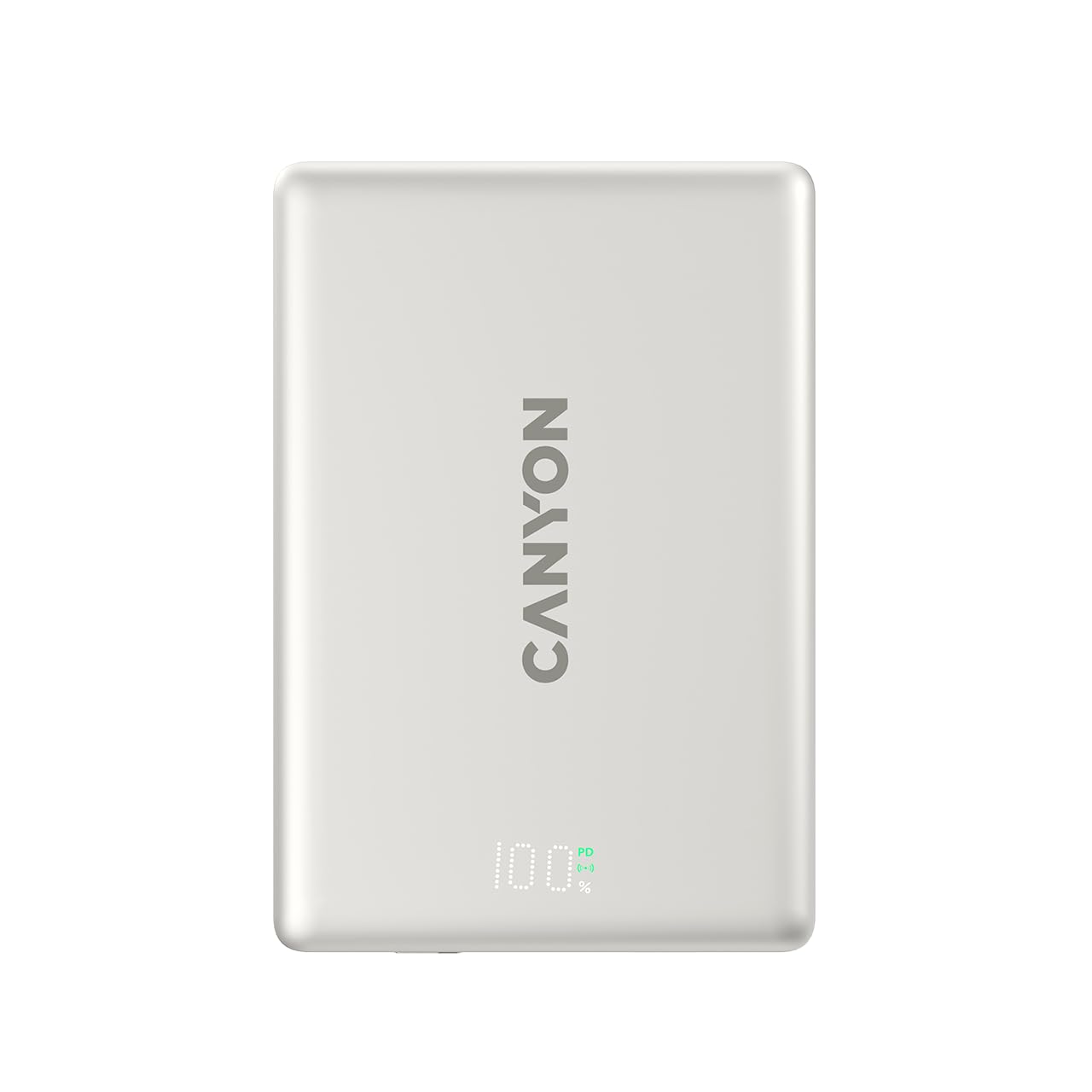 CANYON OnPower 500 Batterie externe magnétique 5000 mAh, PD 20 W USB-C, charge sans fil 10 W, compatible MagSafe, aluminium ultra fin, gris étoile