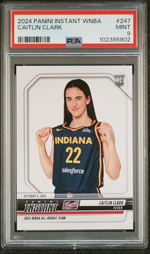 Graded 2024 Panini Instant WNBA Caitlin Clark #247 Rookie RC Basketball Card PSA 9 Mint