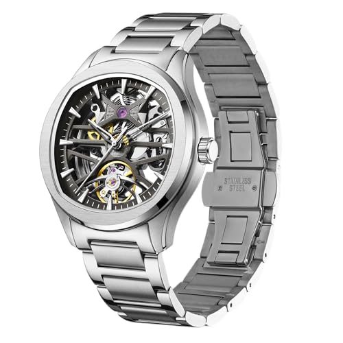 Image of ALIX AL2924 Automatic Mechanical Wrist Skeleton Stainless Steel Band Waterproof Luminous Analog Watches