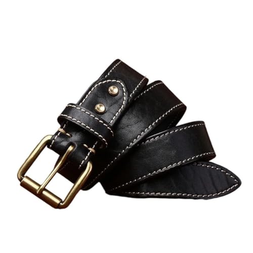 Premium Cowhide Leather Belt for Men, Designer Vintage Style, Luxury Pin Buckle