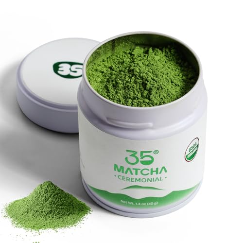 35°N MATCHA Organic Ceremonial Grade Matcha Powder, USDA Certified, 100%