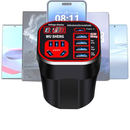 Convertidor de coche,Inversor para portavasos de coche | Accesorios electrónicos para automóviles, piezas de repuesto para automóviles, adaptador de corriente portátil para coches y camiones