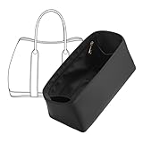 Doxo Garden Party 36 Bag Organizer Premium Satin Lightweight Insert with Key Chain, Handbag Tote Liner Shaper Storage Accessories(GP36,Black)