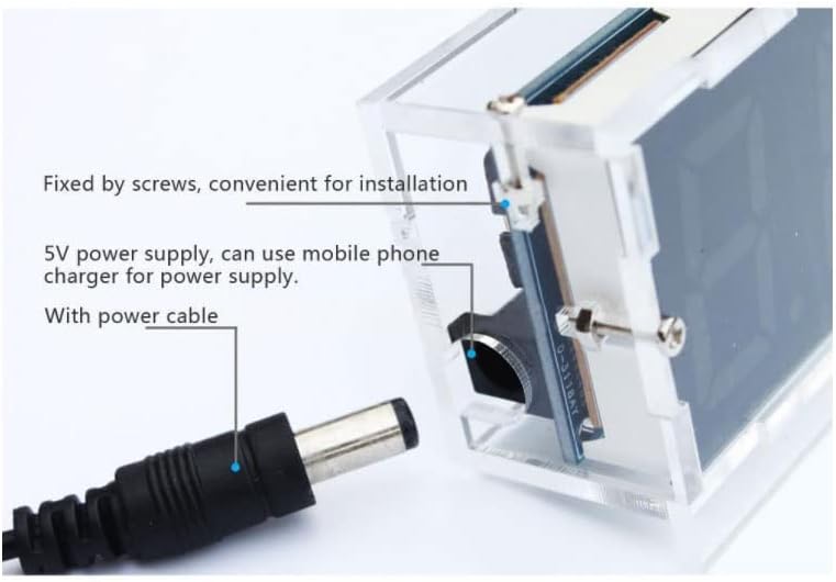 Magik DIY Digital Clock Kit 4-Digit Electronic LED Large Screen Light Control Time (Blue)