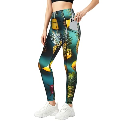 Legging fitness ananas imprimé idéal pour la salle de sport et vos sorties