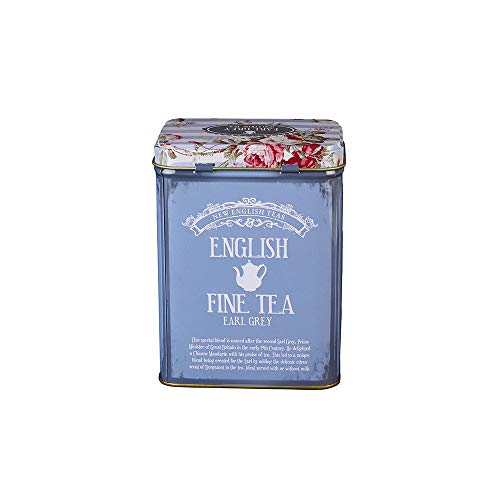 New English Teas Floral Tea Tin containing 125g loose-leaf Earl Grey tea