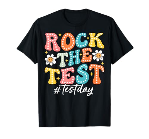 Rock The Test Testing Day Retro Motivational Teacher Student T-Shirt