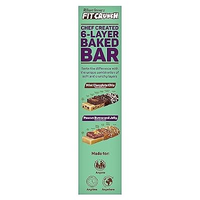 FITCRUNCH Protein Bars, Snack Size Variety Pack, Gluten Free (18 Bars, Mint Chocolate Chip & Peanut Butter Jelly)