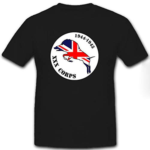 T-Shirt XXX Corps 1944-1945 British Military Noir Taille S