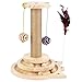 Kitten Scratching Post with Sisal, Interactive Toy for Cats with Wooden Balls, Feather, and Two-Tier Tracks for Play and Exercise