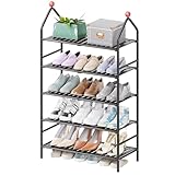 Zapatero de 5 niveles con marco de metal para entrada y armario, estante de almacenamiento de zapatos de gran capacidad para tenis
