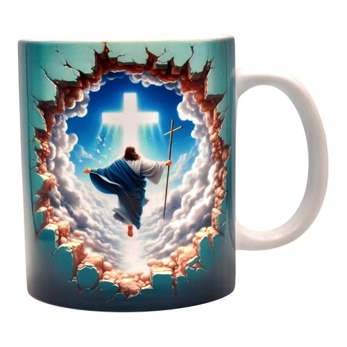 Shopi Zone Taza de Cerámica – Diseño Ascensión de Jesús, Fe y Esperanza