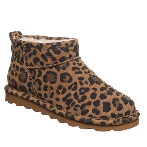 BEARPAW Womens Shorty Exotic Red Shag Boot Size 8 - Womens Ankle Boot - Comfortable Winter Boot