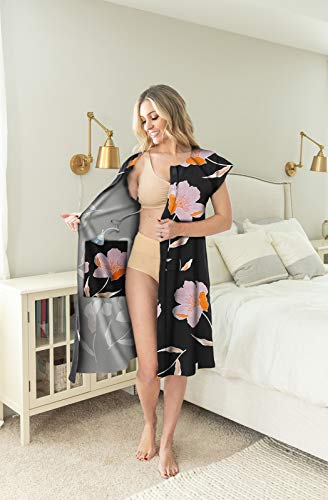 Surgical Recovery Patient Hospital Gown With Internal Pockets for Post-Op Drainage Gownies (Willow, L/XL 8-14)