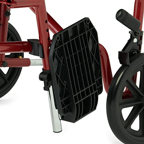 Medline Steel Transport Wheelchair, Folding Chair With Desk-Length Arms And Anti-Tippers #TOP4