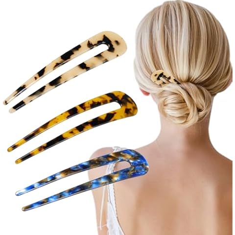 YUXIANLB Tortoise Shell U Shape Hair Pins Cover