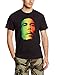 Bob Marley Face Rasta Tri-Color Adult Men's Black T-Shirt