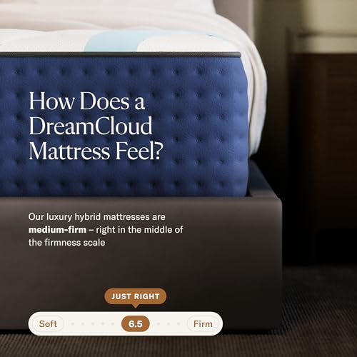 Image of DreamCloud Premier 13 inch Twin XL Mattress - Luxury Hybrid Memory Foam - 365 Night Trial - Premium Pressure-Relieving Layers - Forever Warranty - Mattress in a Box - CertiPUR-US Certified