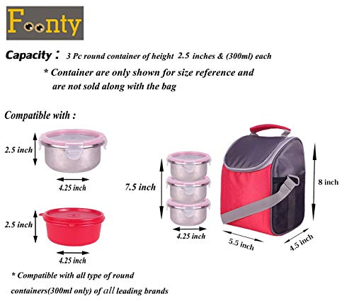 Image of Foonty Office Use Women Waterproof Lunch Bag /Tiffin Bag(Black,FFFLB8021C)