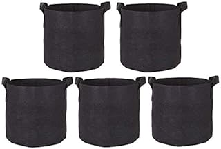 Zilong 5 Pack 3 Gallon Grow Bags Breathable Nonwovens Fabric Pots Potato Tomato Strawberry Vegetable Fruit Plant Garden Planter Bags w/Handles