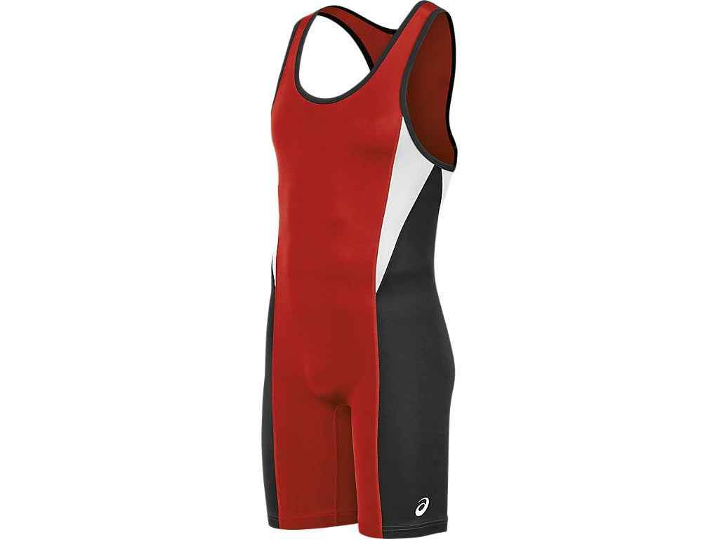 ASICS Legit Wrestling Singlet, Red/Black, Medium