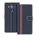 Produktbild COODIO Handyhülle für Huawei Mate 10 Pro Handy Hülle, Huawei Mate10 Pro Hülle Leder Handytasche für Huawei Mate 10 Pro Klapphülle Tasche, Dunkel Blau/Rot