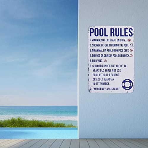 Piscina decoração metal - Sinal engraçado da regra da piscina,Sinais decoração piscinas interiores e