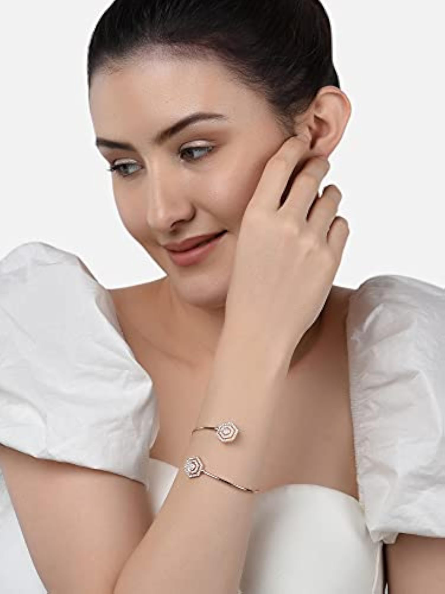 Stylish CZ Brass Kada Bracelet Set for Women