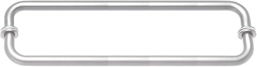 Acero inoxidable 18 pulgadas redonda espalda con espalda puerta de ducha doble torre barra manija un par, cepillo acabado satinado BBTB1818-S