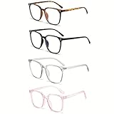 Paleshy 4 Pack Blue Light Glasses, Computer/Gaming/TV/Phones Glasses for Women and Men, Anti Eye Strain Lightweight Frames for Work & Screen Time