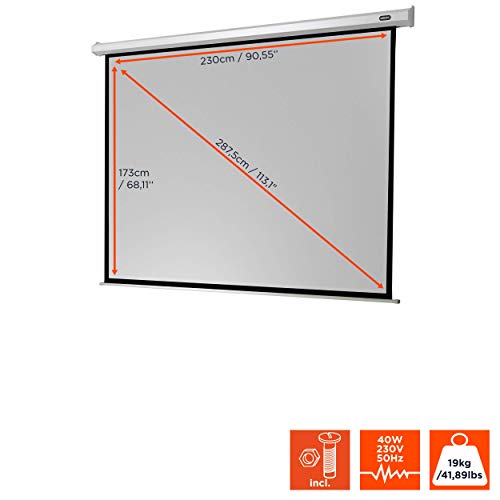 celexon Economy Motor-Leinwand 120 | 240x180 cm 4:3 | elektrische 4K,Full-HD Beamer-Leinwand f&uuml;r B&uuml;ro-Pr&auml;sentationen & Ihr Heimkino | zur Wand- und Deckenmontage | inkl. Fernbedienung