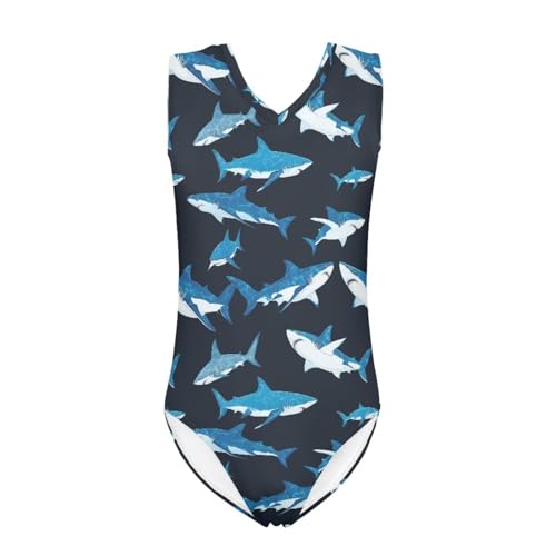 Image of Girls Cartoon Pattern One-Piece Swimsuits Sport Racer Swimwear Beach Bathing Suit, Size 5-14