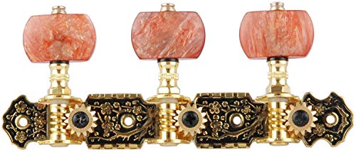 Image of Mr.Power Guitar Tuners Machine Head 3+3 Set Tuning Keys Machine Pegs for Classical Guitar(Agate Color Button)