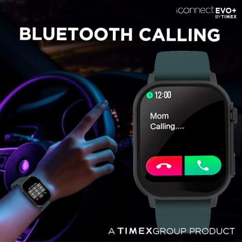 Image of TIMEX iConnect EVO+Made in India Unisex Smartwatch|Largest Display 2.04 inch AMOLED with 368x448 Pixel Bluetooth Calling|Rotating Functional Crown|AI Voice Assist|Upto 7 Days Battery -TWIXW404T