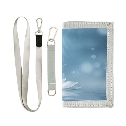 Lotus Lightspots Ethereal Blue Kids Wallet for Boys Girls Trifold Outdoor Sport Wallets for Youth Teen Children Wallet with Zippered Coin Pockets Card Holders Novelty Wallets with Magic Sticker2