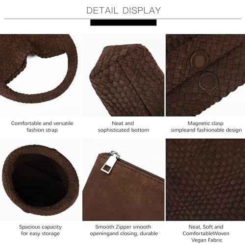 Image of Queenoris Fashion Hobo Bags for Women Top-handle Shoulder Bag Vegan Leather Purses Soft Summer Tote Bag | WOVEN