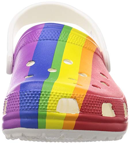 Image of Crocs Unisex-Adult Classic Graphic Clogs, Rainbow, 7 Women /5 Men