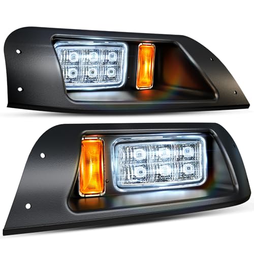 EZGO TXT LED Headlight Golf Cart Headlight Kit for EZGO TXT 1996-2013 Gas & Electric 12V High-Brightness Golf Cart LED Headlights DOT Approved Street Legal EZGO Headlights Waterproof & Shockproof