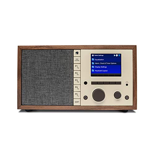 Grace Digital Mondo Elite Classic Smart Internet Radio Bluetooth Wi-Fi Qi-Wireless Fast Charger 7-Day Alarm – Microphone-Free (Walnut) - Thumbnail 3