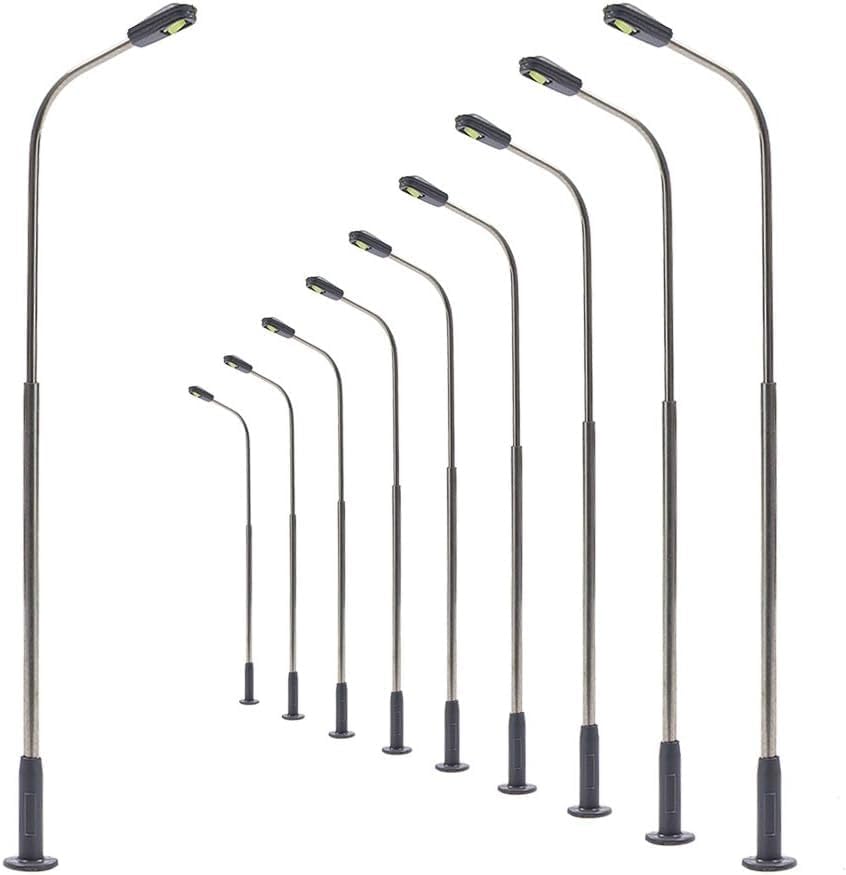 THE WHITE SHOP 10Pcs Model Railway Train Lamp 1:100 Scale LED New 3V for Creative DIY Project Traffic System Model Metal Street Light Mini Street Light For Garden Street (Warmwhite)