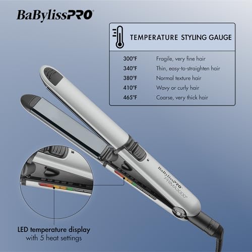 Image of BaBylissPRO Nano Titanium Prima Ionic Hair Straightener - Professional Flat Iron & Curling Iron in One for Stylists, Pro Styling Hair Tool