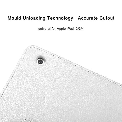 Leather Flip Stand Folio Case Plain Cover for Apple iPad Air 2nd Generation A1566 A1567 (White) - Image 2
