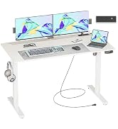 JOISCOPE Height-Adjustable Desk, Memory Height, Standing Desk, with Outlets and USB &amp; Tpye-C and ...