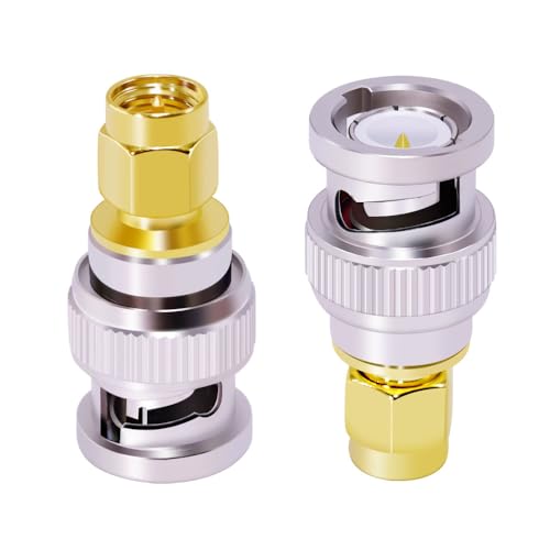 CNARIO 2Pzs Adaptador coaxial SMA macho a BNC macho miniatura 2