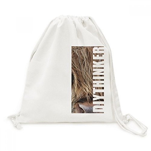Sac à dos cordon toile animaux sauvages voyage léger motif buffle