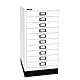 BISLEY MultiDrawer, 29er Serie mit Sockel, DIN A3, 10 Schubladen, Metall, 696 Verkehrsweiß, 43.2 x 34.9 x 67 cm